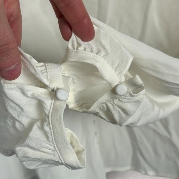 NWT Sezane 100% Silk Blouse Ecru White Size 40 French US 8 Heloise Top Minima - Picture 8 of 16